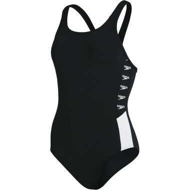 SPEEDO BOOM LOGO SPLICE MUSCLEBACK Women's Swimsuit (One Piece) Black/White 0